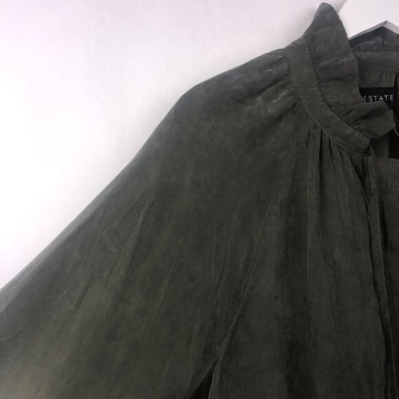 1. State Olive Green Silky Soft Bomber Jacket Size Large - Picture 6 of 15